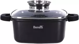 Berretti kvadratinis puodas su stikline dangčio 20x20x8 cm