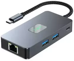 TB adapteris HUB USB C (7w1) HDMI USB SD/TF RJ45 (2500Mbps) PD