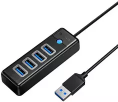 Orico Hub USB iki 4x USB 3.0, 5Gbps, 0.15 m (juodas)