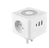 Viking maitinimo adapteris Y23L, 2x 230 V, 1x USB-A, 2x USB-C, jutiklinė lemputė, balta