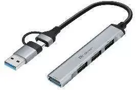 ADAPTERIS TRACER A-4, USB C tipo į USB-A, 4x USB-A