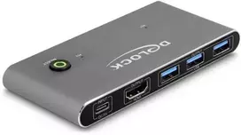 „DeLOCK“ HDMI KVM jungiklis 8K 60 Hz su USB 5Gbps, 7680 x 4320 pikselių, 8K Ultra HD, antracito spalvos