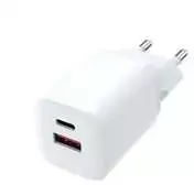 Solight greitas įkroviklis USB-C + USB-A, GaN 33W PD, baltas