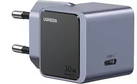 Ugreen Nexode Air 30W sieninis įkroviklis, USB-C pilkos spalvos