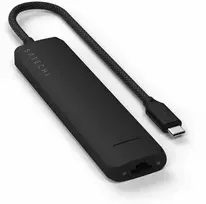 SATECHI 7-in-1 USB-C Slim Multiport Adapteris with Ethernet (Juodas)