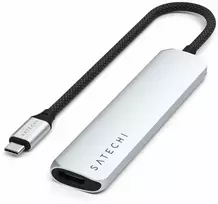 SATECHI 6-in-1 USB-C Slim Multiport Adapteris (Sidabrinis)