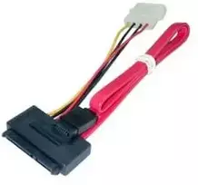 SATA Kabelis - LINDY Vidinis SATA Kabelis, Duomenims ir Energijai (5V) 1x7pin SATA, 0.3 m, Raudonas