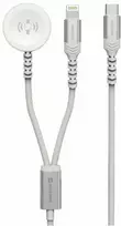 Swissten belaidis įkroviklis 2in1 Apple Watch ir Lightning USB-C 1,2m