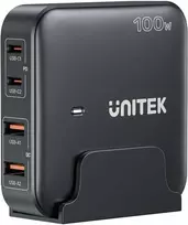 Unitek Įkroviklis rašomasis stalas GaN 100W 2xUSB-A 2xUSB-C juoda