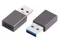 Adapteris USB C-Tech USB-A - USB-C Sidabrinė (CB-AD-USB3-CF-AM)