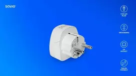 Universalus kelioninis adapteris, UK lizdas į EU kištuką, SAVIO AP-02, baltas, įžemintas, 3250W, kompaktiškas dydis