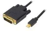 Deltaco DP-DVI202-K, 2 m, Mini DisplayPort, DVI-D, Kištukas, Kištukas, 1920 x 1080 pikselių