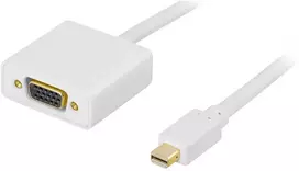 Deltaco DP-VGA100, 1 m, Mini DisplayPort, VGA (D-Sub), Kištukas, Lizdas, Dešinė