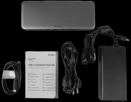 15-in-1 USB-C jungčių stotelė DELTACO, palaiko 3 ekranus, 2x HDMI, DP, USB-C, USB-A, RJ45, SD / USBC-HDMI29 / 1902424