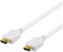 DELTACO didelės spartos aukščiausios kokybės HDMI kabelis, 1 m, Ethernet, 4K UHD, baltas