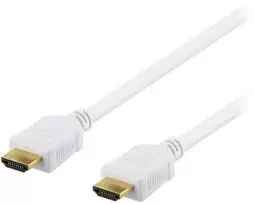 DELTACO didelės spartos aukščiausios kokybės HDMI kabelis, 2 m, Ethernet, 4K UHD, baltas