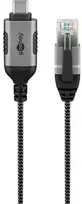 Goobay 74405, USB 3.1 A tipo, RJ45, 5 m, Juoda, Sidabras
