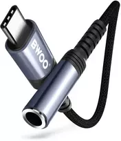 Oem BWOO garso adapterio kabelis BZ47 aux 3,5 mm į USB-C juodas