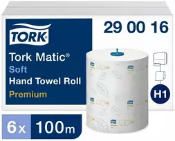 Popieriniai rankšluosčiai Tork Premium Matic Soft H1 (290016), 2 sluoksniai, baltos spalvos, 100m, 408 lapeliai