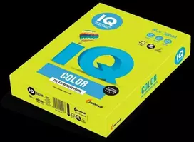 Spalvotas biuro popierius IQ, A4, 80g, NEOGN, neoninės žalios spalvos, 500 lapų