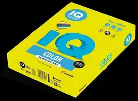 Spalvotas biuro popierius IQ, A4, 80g, NEOGB, neoninės geltonos spalvos, 500 lapų