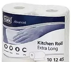 Popieriniai rankšluosčiai Tork Kitchen Roll, 2 sluoksniai, 101245, baltos spalvos, 2 vnt