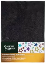 Galeria Papieru Dekoratyvinis blizgantis kortelių popierius A4, 5vnt/pak. 210g/m2, Juodos spalvos