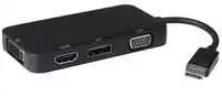 Adapteris AV PremiumCord DisplayPort - HDMI - D-Sub (VGA) - DVI juoda (kportad16)