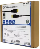 ULTRA didelės spartos DELTACO HDMI kabelis, 48Gbps, 10m, juodas, AOC / HU-AOC10