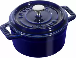 STAUB MINI COCOTTE Mini apvalus ketaus puodas, 250 ml, mėlynas