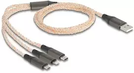 Delock USB RGB Ladekabel 3 in 1 Typ-A zu Lightning™ / Micro USB / USB Type-C™ 1,20 m