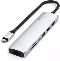 SATECHI 7-in-1 USB-C plonas kelių prievadų adapteris su eternetu (Sidabrinis)