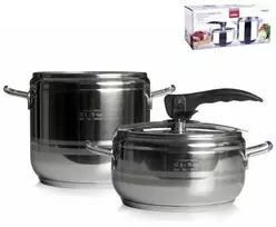 Slėginė viryklė, plieno puodas, PROFI duo indukcinis, 4+7 l
