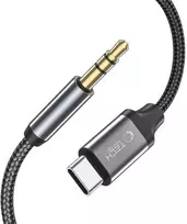Jack Tech-Protect UltraBoost garso USB-C / 3,5 mm mini lizdo kabelis 1 m - juodas