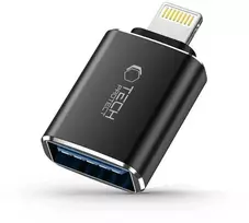 Tech-Protect UltraBoost Lightning (vyriškas) / USB-A (moteriškas) OTG adapteris – juodas
