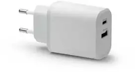 dbramante1928 įkrovimas – ES sieninis įkroviklis – USB-C 30W + USB-A 18W-W, skirtas naudoti viduje, kintamosios srovės, baltas