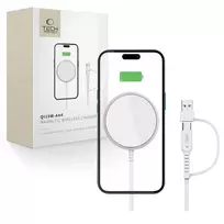 Tech-Protect QI15W-A44 magnetinis belaidis įkroviklis su MagSafe - Baltas