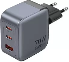 Vention 70W GaN PD Charger 1x USB-A 2x USB-C BK