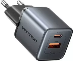 Vention 30W - įkroviklis su GaN technologija, 1x USB-A, 1x USB-C (juodas)