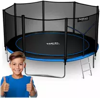 13 pėdų / 404 cm sodo batutas su lauko tinklu ir kopėčiomis „Neo-Sport“