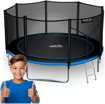12 pėdų / 374 cm sodo batutas su lauko tinklu ir kopėčiomis Neo-Sport