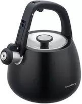 Virdulys, Nerūdijančio plieno virdulys su švilpuku, juodas, talpa 2,5 l, klausberg, kb-7774