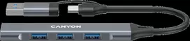 CANYON šakotuvas DS-02 4in1 USB-A/C Pilkas