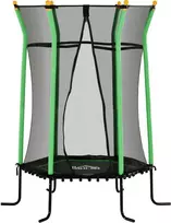 HOMCOM vaikiškas batutas Ø163,5 cm, uždaras batutas su apsauginiu tinklu, gumine virve, vaikiškas batutas iki 50 kg, skirtas 3-10 metų vaikams, žalias