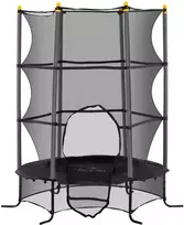 HOMCOM vaikiškas batutas Ø163 cm, batutas su apsauginiu tinklu, kraštų apsauga, sodo batutas 3-10 metų vaikams, maks. apkrova 50 kg, juodas
