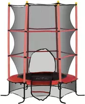 HOMCOM vaikiškas batutas Ø163 cm, batutas su apsauginiu tinklu, kraštų apsauga, sodo batutas 3-10 metų vaikams, maks. apkrova 50 kg, raudonas