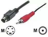 Manhattan S-VIDEO kabelis (Mini Din 4 Pin M) to RCA M, auksinis plated, 1.8m, 346702
