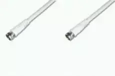 ASSMANN Sat Antenna Cable, F/M to F/M, Straight, double shielded, Braiding 96×0.12, 90DB Length 2.0M, baltas, AK-SAT-002-S