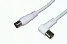 ASSMANN TV Antenna Cable, IEC/M to angled IEC/F, 9.5MM, Double Shielded, Braiding 96×0.12, 90DB Length 1.5M, baltas