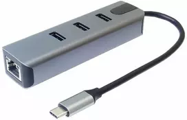„PremiumCord“ adapteris USB-C su gigabito 10/100/1000Mbps + 3 USB 3.2 jungtimis